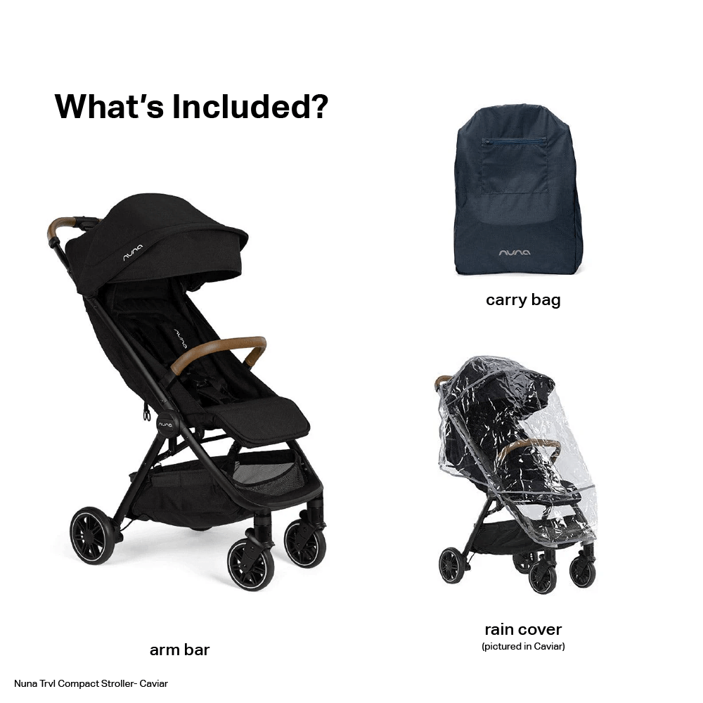 Nuna Trvl Cabin Friendly Stroller|Lightweight|Compact|One-Hand Self-Collapsing Fold|All Wheel Suspension|0 to 4Y (Upto 22Kg) - Caviar