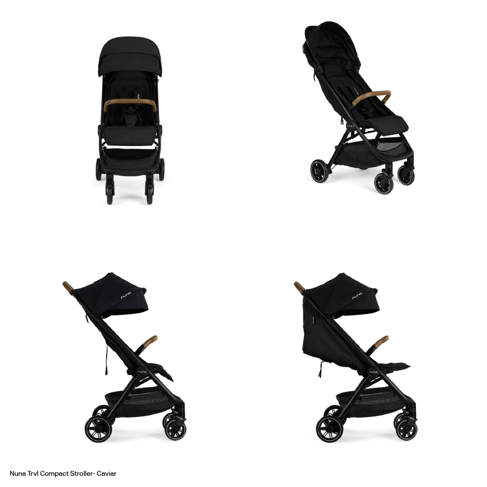 Nuna Trvl Cabin Friendly Stroller|Lightweight|Compact|One-Hand Self-Collapsing Fold|All Wheel Suspension|0 to 4Y (Upto 22Kg) - Caviar