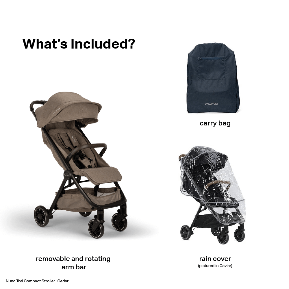 Nuna Trvl Cabin Friendly Stroller|Lightweight|Compact|One-Hand Self-Collapsing Fold|All Wheel Suspension|0 to 4Y (Upto 22Kg) - Cedar