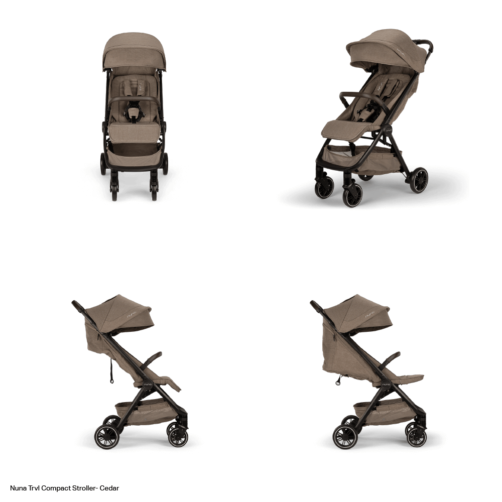 Nuna Trvl Cabin Friendly Stroller|Lightweight|Compact|One-Hand Self-Collapsing Fold|All Wheel Suspension|0 to 4Y (Upto 22Kg) - Cedar