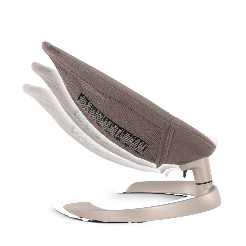Nuna Leaf Grow Baby Bouncer|Sleek Design|Rock Solid Base with Motion Lock|3 Ergonomic Recline Positions|New Born to 60 kg - Driftwood