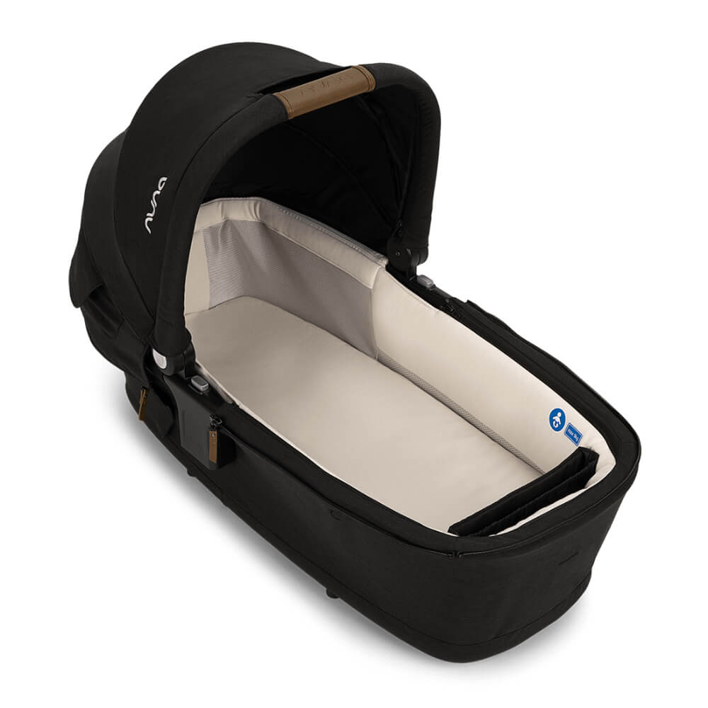 Nuna LYTL Baby Carry Cot|With Dream Drape & Ventilated Mesh Panel|Integrated Release Buttons|Compact & Flat Fold|Includes Rain Cover|Upto 9 Kg-Caviar
