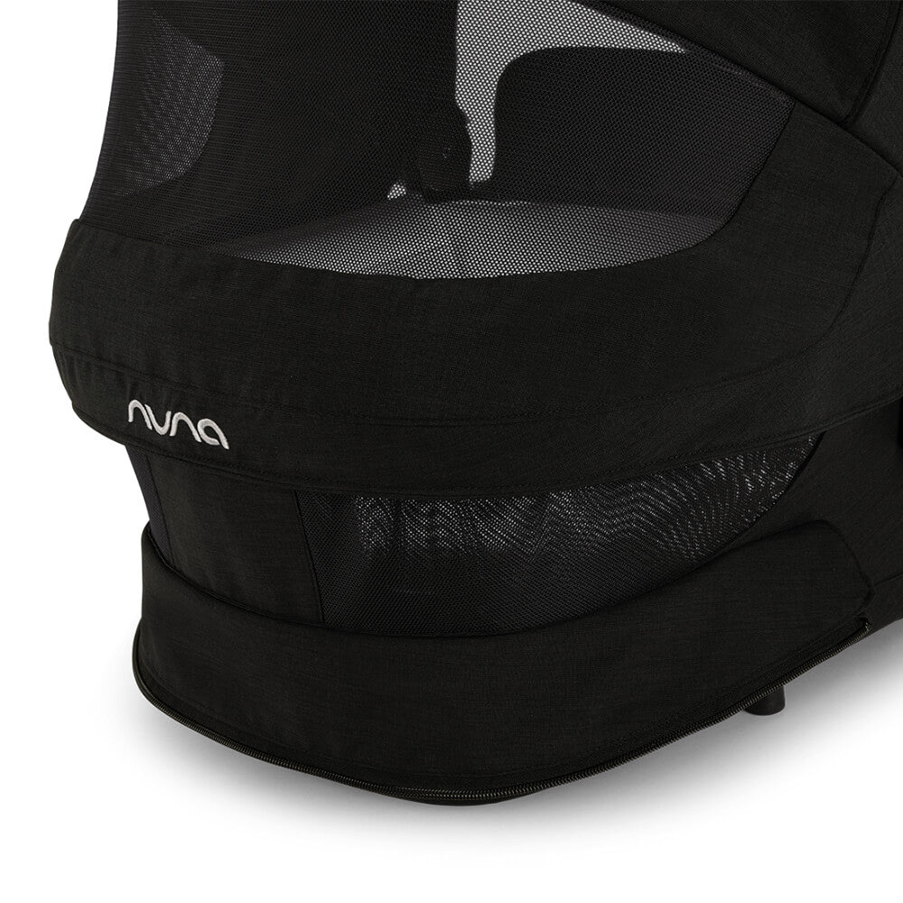 Nuna LYTL Baby Carry Cot|With Dream Drape & Ventilated Mesh Panel|Integrated Release Buttons|Compact & Flat Fold|Includes Rain Cover|Upto 9 Kg-Caviar