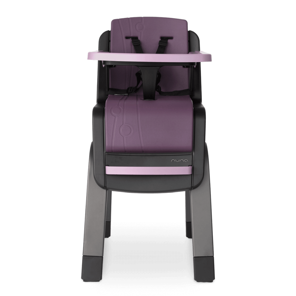 Nuna Zaaz Baby High Chair|Air Foam Cushion|Height Adjustable|Easily Removable Tray|Arm Bar & Footrest|For 0M+|Upto 100Kg - Black Plum