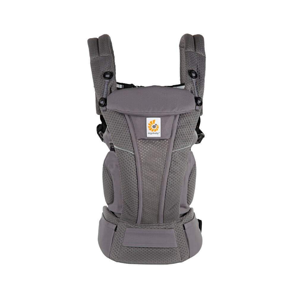Ergobaby Omni Breeze Baby Carrier - Lightweight Newborn to Toddler Carrier with Breathable Soft Mesh, Enhanced Lumbar Support,  Adjustable Waistbelt & Cross Straps, Privacy Hood, 4 Carry Positions, 3-20Kgs, Birth - 4 Years, Graphite Grey