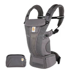 Ergobaby Omni Breeze Baby Carrier - Lightweight Newborn to Toddler Carrier with Breathable Soft Mesh, Enhanced Lumbar Support,  Adjustable Waistbelt & Cross Straps, Privacy Hood, 4 Carry Positions, 3-20Kgs, Birth - 4 Years, Graphite Grey