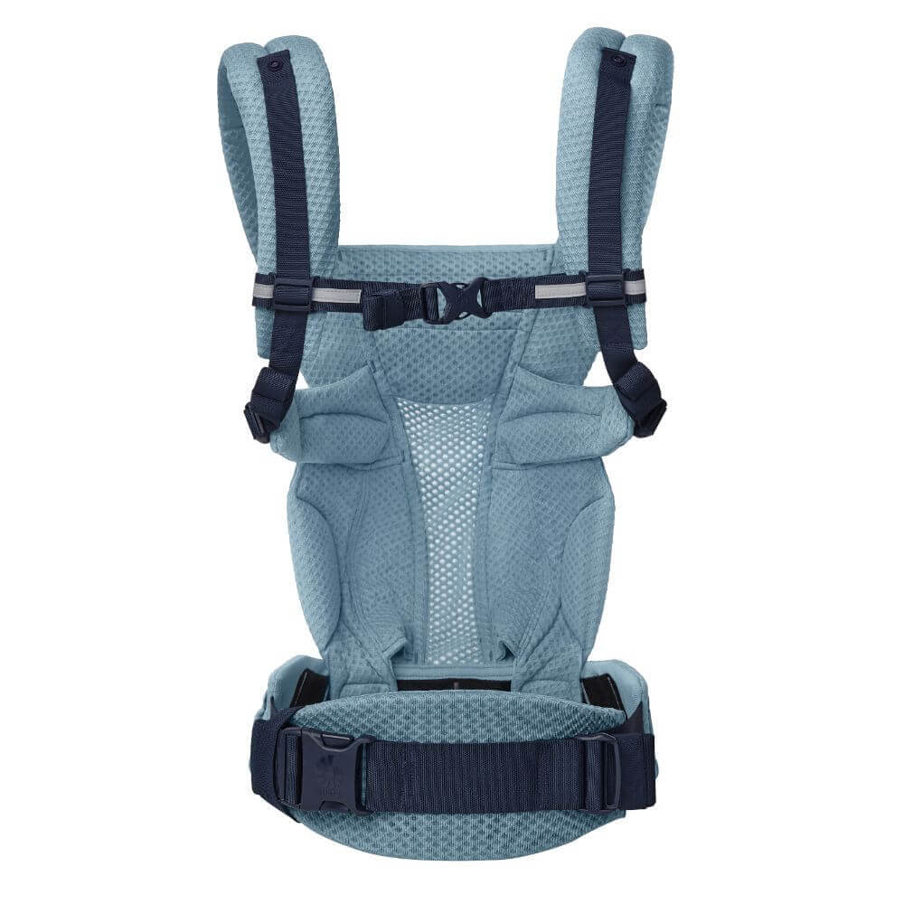 Ergobaby Omni Breeze Baby Carrier - Lightweight Newborn to Toddler Carrier with Breathable Soft Mesh, Enhanced Lumbar Support,  Adjustable Waistbelt & Cross Straps, Privacy Hood, 4 Carry Positions, 3-20Kgs, Birth - 4 Years, Slate Blue