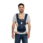 Ergobaby Omni Breeze Baby Carrier - Lightweight Newborn to Toddler Carrier with Breathable Soft Mesh, Enhanced Lumbar Support,  Adjustable Waistbelt & Cross Straps, Privacy Hood, 4 Carry Positions, 3-20Kgs, Birth - 4 Years, Midnight Blue