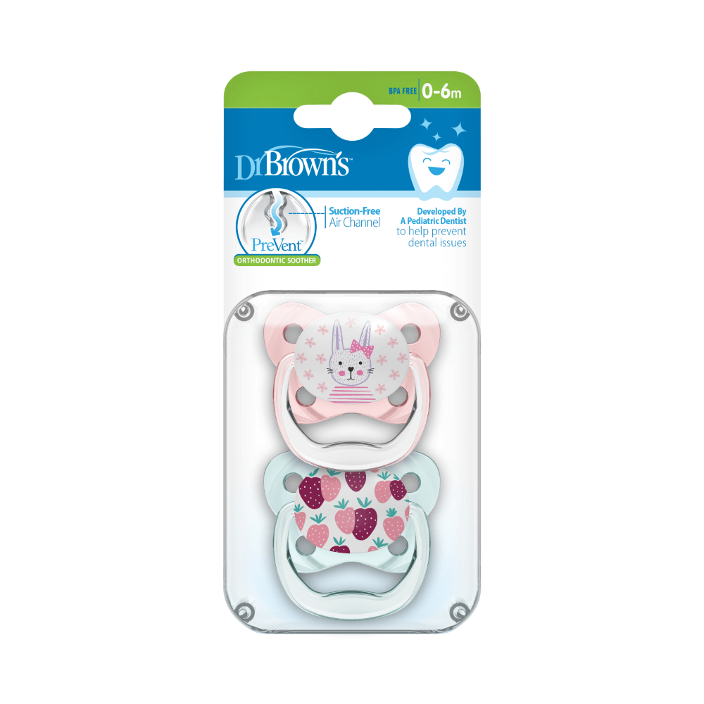 Dr. Brown's Prevent Glow in the Dark Butterfly Shield Soother Stage 1 -Pack of 2