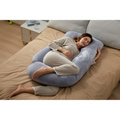 Momcozy G Shaped Cooling Fabric Pregnancy Pillow White