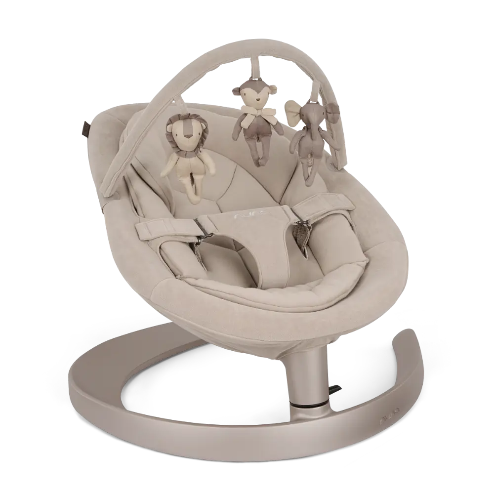 Nuna Leaf Grow Baby Bouncer|Sleek Design|Rock Solid Base with Motion Lock|3 Ergonomic Recline Positions|New Born to 60 kg - Chateau