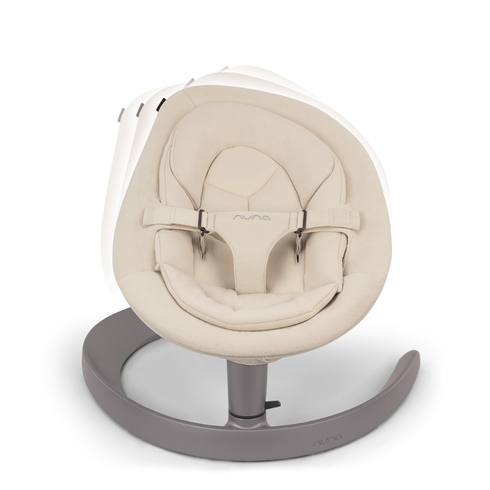Nuna Leaf Grow Baby Bouncer|Sleek Design|Rock Solid Base with Motion Lock|3 Ergonomic Recline Positions|New Born to 60 kg - Cloud