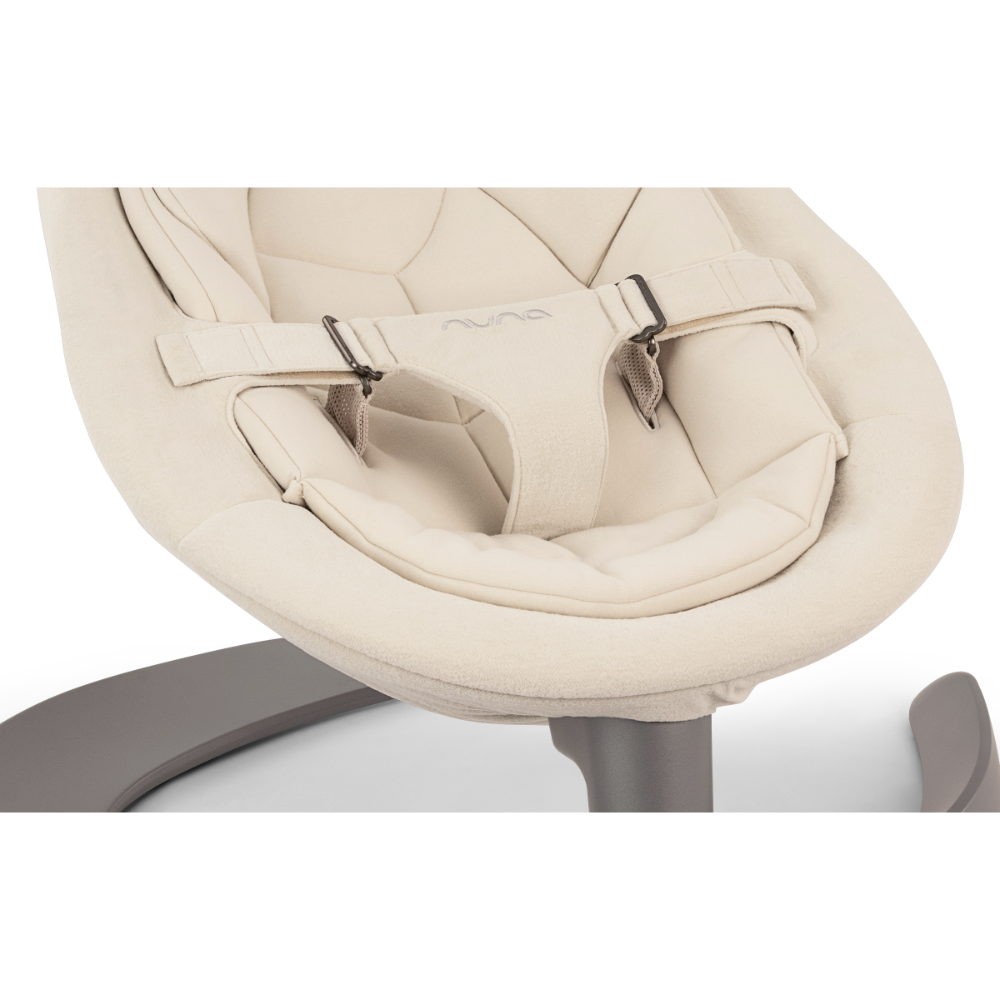 Nuna Leaf Grow Baby Bouncer|Sleek Design|Rock Solid Base with Motion Lock|3 Ergonomic Recline Positions|New Born to 60 kg - Cloud