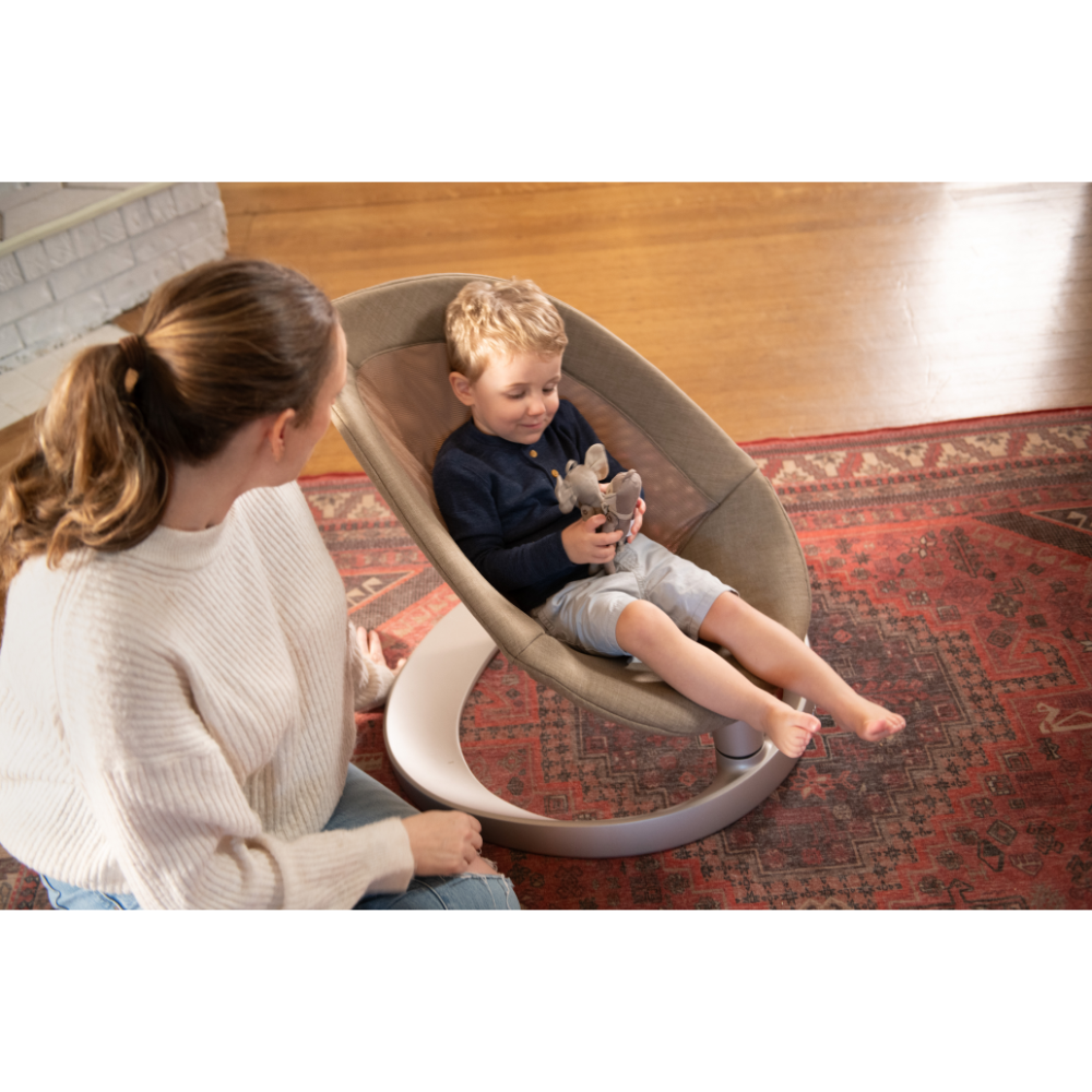 Nuna Leaf Grow Baby Bouncer|Sleek Design|Rock Solid Base with Motion Lock|3 Ergonomic Recline Positions|New Born to 60 kg - Teddy