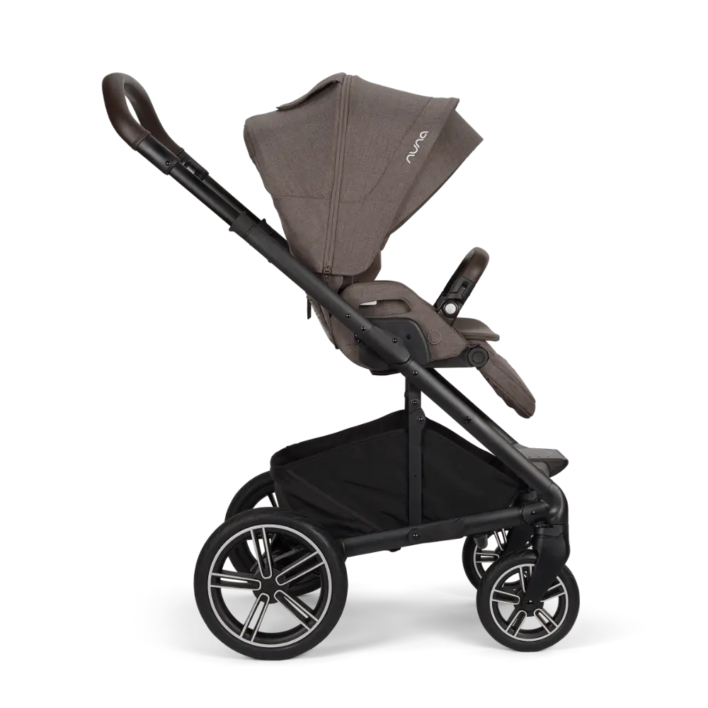 Nuna Mixx Next Reversible Seat Stroller with Flat Recline|Height Adjustable Handle Bar|All Terrain|All Wheel Suspension|One Hand Fold|Rain Cover & Post Adaptors|0 to 4Y (Upto 22Kg) - Chestnut