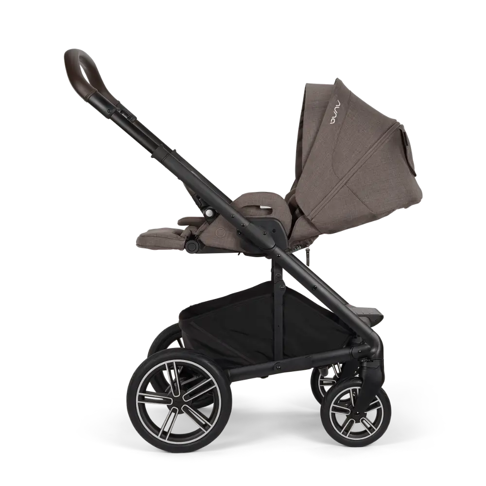Nuna Mixx Next Reversible Seat Stroller with Flat Recline|Height Adjustable Handle Bar|All Terrain|All Wheel Suspension|One Hand Fold|Rain Cover & Post Adaptors|0 to 4Y (Upto 22Kg) - Chestnut