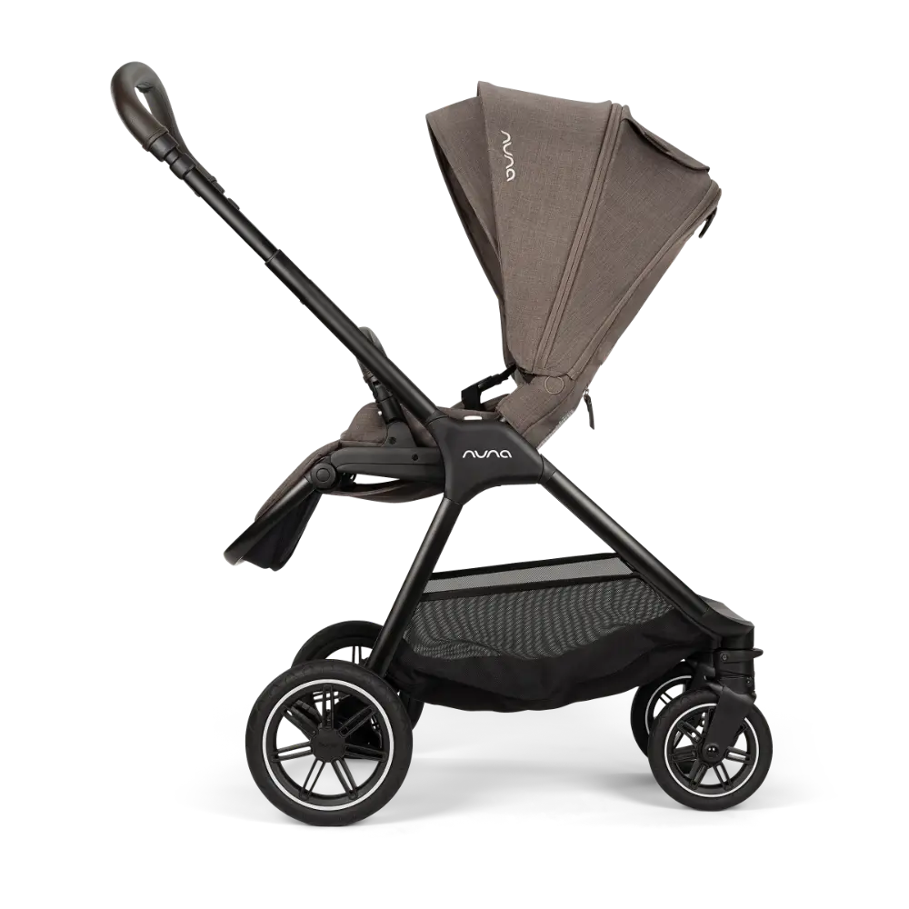 Nuna TRIV Next Reversible Seat Stroller with Flat Recline|Height Adjustable Handle Bar|All Terrain|All Wheel Suspension|One Hand Fold|Rain Cover & Post Adaptors|0 to 4Y (Upto 22Kg) -  Chestnut