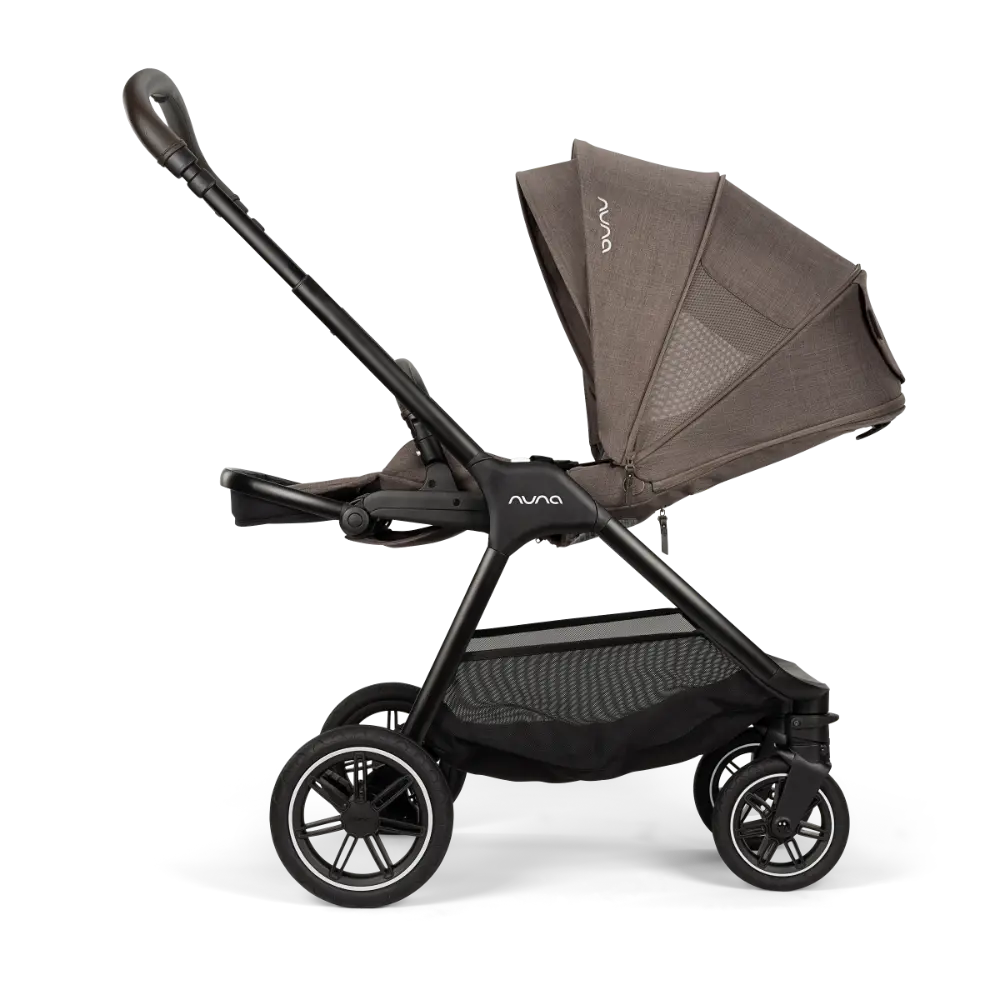 Nuna TRIV Next Reversible Seat Stroller with Flat Recline|Height Adjustable Handle Bar|All Terrain|All Wheel Suspension|One Hand Fold|Rain Cover & Post Adaptors|0 to 4Y (Upto 22Kg) -  Chestnut