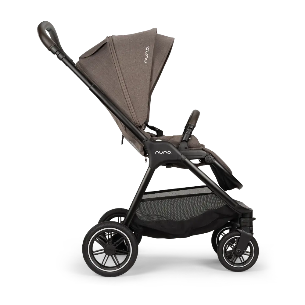 Nuna TRIV Next Reversible Seat Stroller with Flat Recline|Height Adjustable Handle Bar|All Terrain|All Wheel Suspension|One Hand Fold|Rain Cover & Post Adaptors|0 to 4Y (Upto 22Kg) -  Chestnut