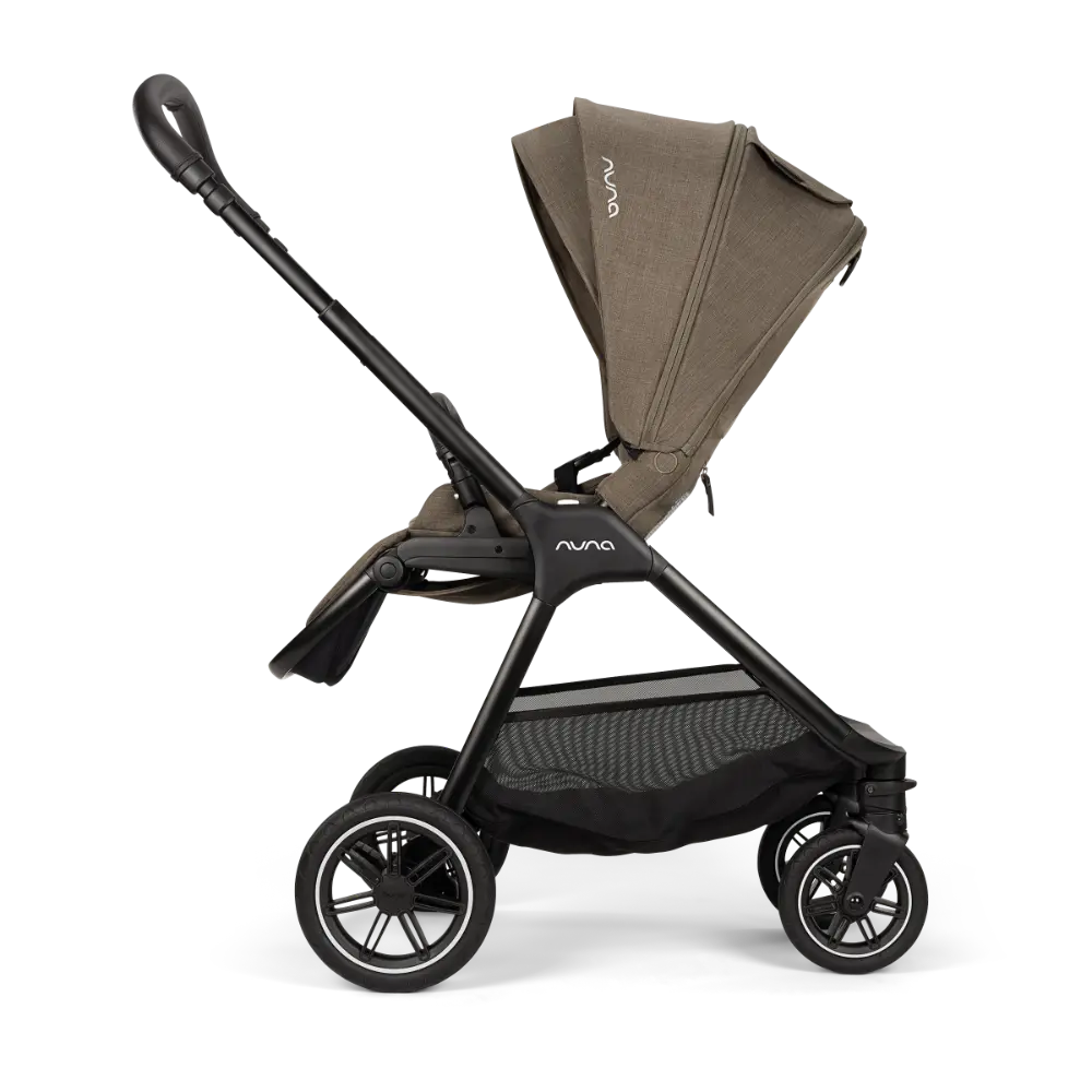 Nuna TRIV Next Reversible Seat Stroller with Flat Recline-Height Adjustable Handle Bar,All Terrain-All Wheel Suspension-One Hand Fold-Rain Cover & Post Adaptors-0 to 4Y (Upto 22Kg) - Pistachio