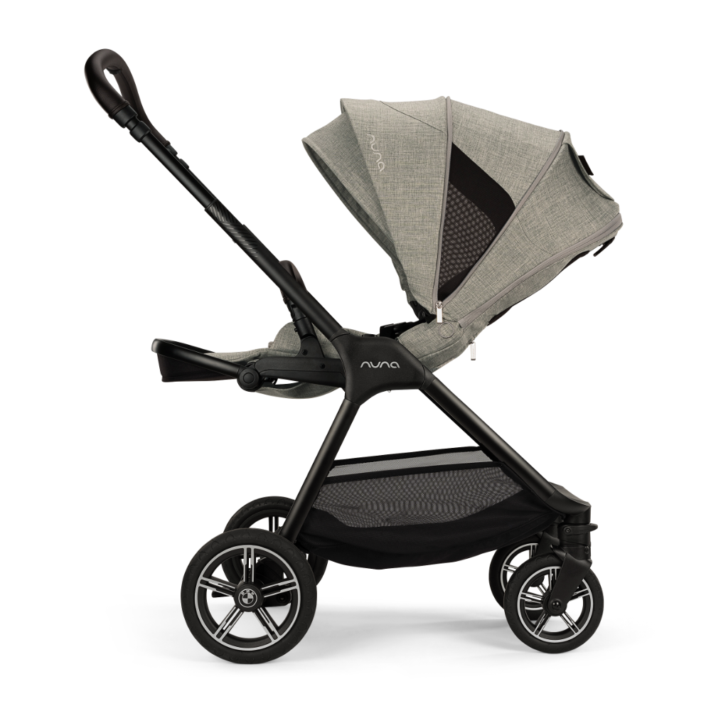 Nuna TRIV Next Reversible Seat Stroller with Flat Recline|Height Adjustable Handle Bar|All Terrain|All Wheel Suspension|One Hand Fold|Rain Cover & Post Adaptors|0 to 4Y (Upto 22Kg)-BMW Graphine