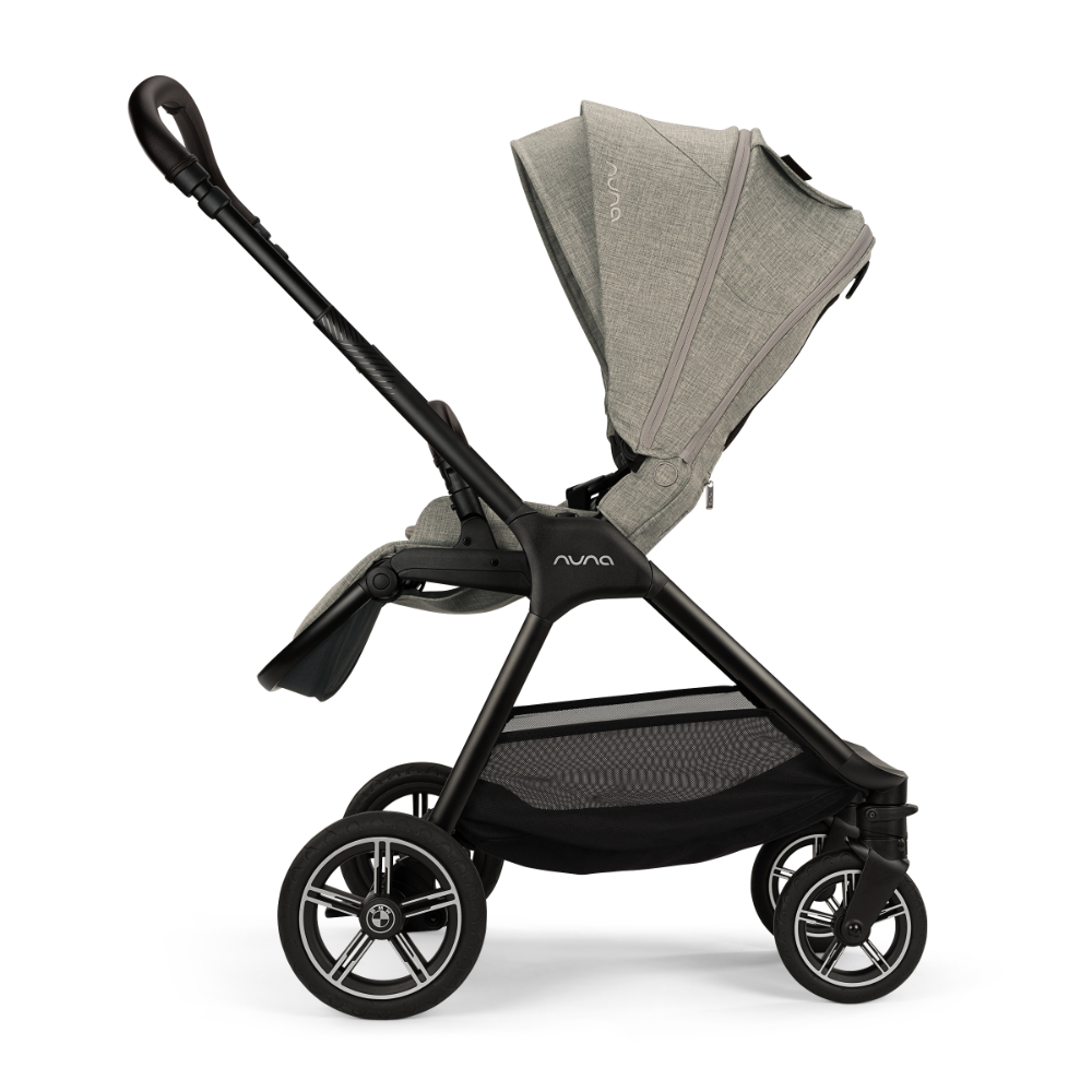 Nuna TRIV Next Reversible Seat Stroller with Flat Recline|Height Adjustable Handle Bar|All Terrain|All Wheel Suspension|One Hand Fold|Rain Cover & Post Adaptors|0 to 4Y (Upto 22Kg)-BMW Graphine