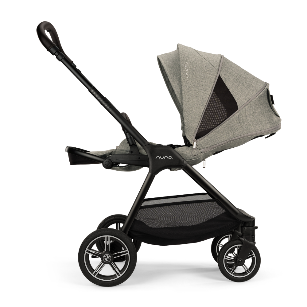Nuna TRIV Next Reversible Seat Stroller with Flat Recline|Height Adjustable Handle Bar|All Terrain|All Wheel Suspension|One Hand Fold|Rain Cover & Post Adaptors|0 to 4Y (Upto 22Kg)-BMW Graphine