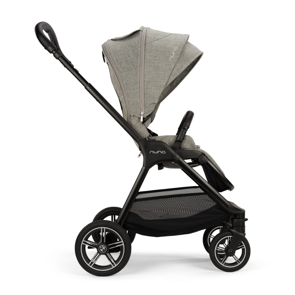 Nuna TRIV Next Reversible Seat Stroller with Flat Recline|Height Adjustable Handle Bar|All Terrain|All Wheel Suspension|One Hand Fold|Rain Cover & Post Adaptors|0 to 4Y (Upto 22Kg)-BMW Graphine