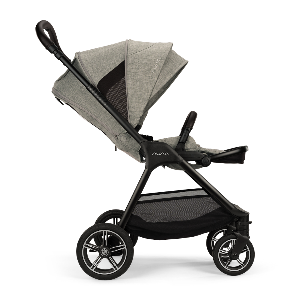 Nuna TRIV Next Reversible Seat Stroller with Flat Recline|Height Adjustable Handle Bar|All Terrain|All Wheel Suspension|One Hand Fold|Rain Cover & Post Adaptors|0 to 4Y (Upto 22Kg)-BMW Graphine