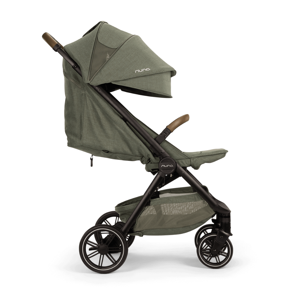 Nuna Trvl LX Cabin Friendly Stroller|Lightweight-Compact|One Hand Fold|Extendable Canopy|Big Rear Wheel|All Wheel Suspension|0 to 4Y (Upto 22Kg) - Pine