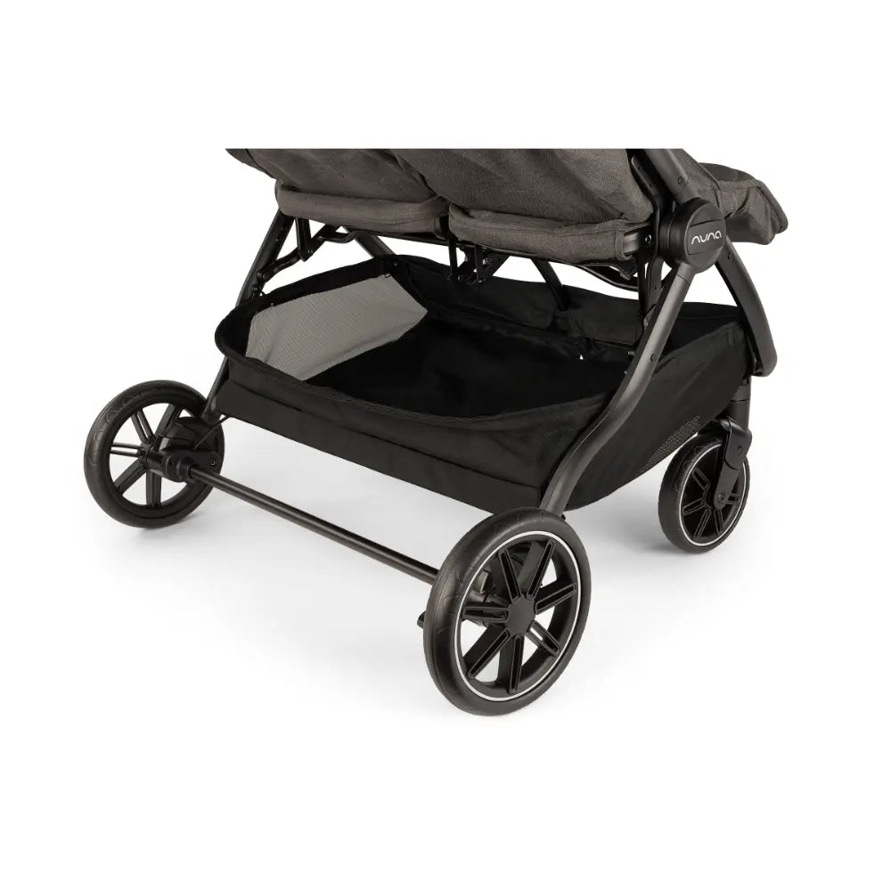 Nuna TRVL Dubl Twin Baby Stroller-Individually Adjustable Near Flat Reclining Seat-One Hand Fold-Large Storage Basket-2 Years Warranty-0 to 4Y (Upto 22 Kg)- Granite