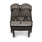 Nuna TRVL Dubl Twin Baby Stroller-Individually Adjustable Near Flat Reclining Seat-One Hand Fold-Large Storage Basket-2 Years Warranty-0 to 4Y (Upto 22 Kg)- Granite