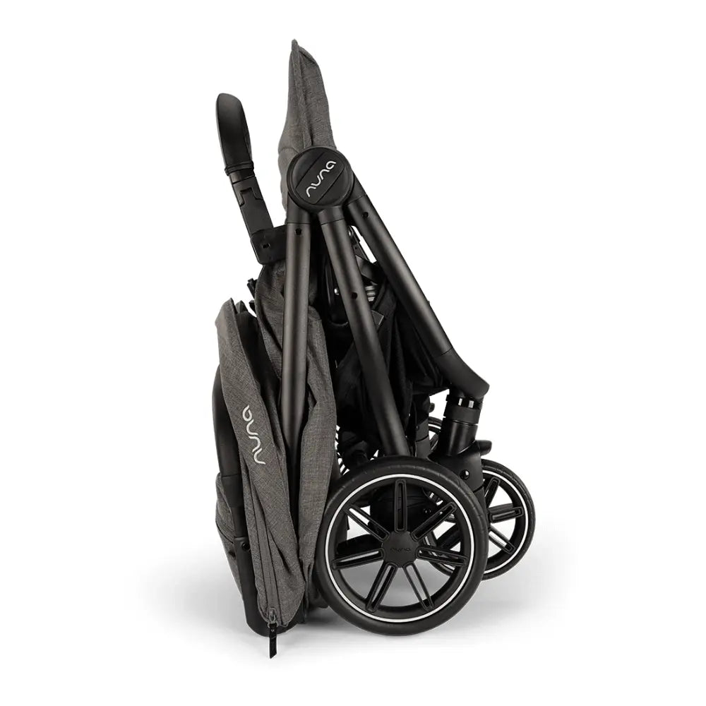 Nuna TRVL Dubl Twin Baby Stroller-Individually Adjustable Near Flat Reclining Seat-One Hand Fold-Large Storage Basket-2 Years Warranty-0 to 4Y (Upto 22 Kg)- Granite