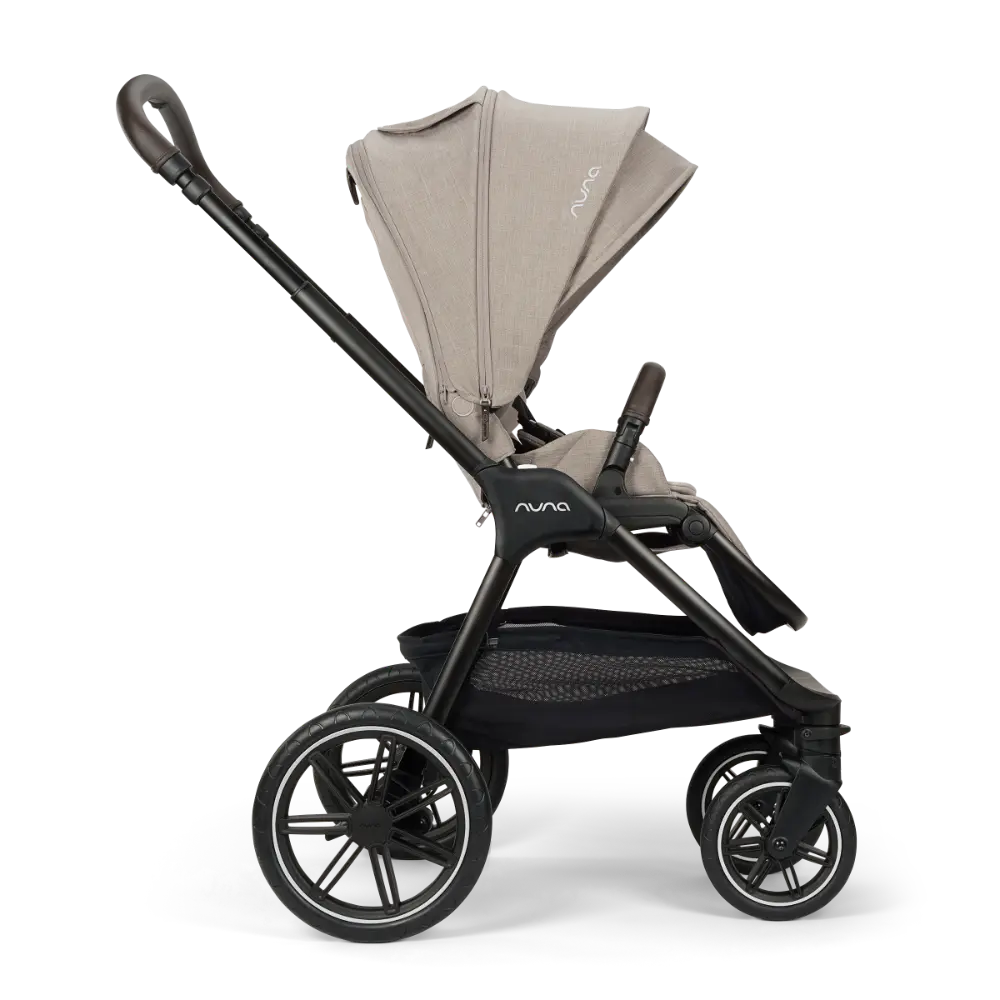 Nuna TRIV Lx Reversible Seat Stroller with Flat Recline|Height Adjustable Handle Bar|All Terrain|All Wheel Suspension|Big Rear Wheel|One Hand Fold|Rain Cover & Post Adaptors|0 to 4Y (Upto 22Kg)-Chateau
