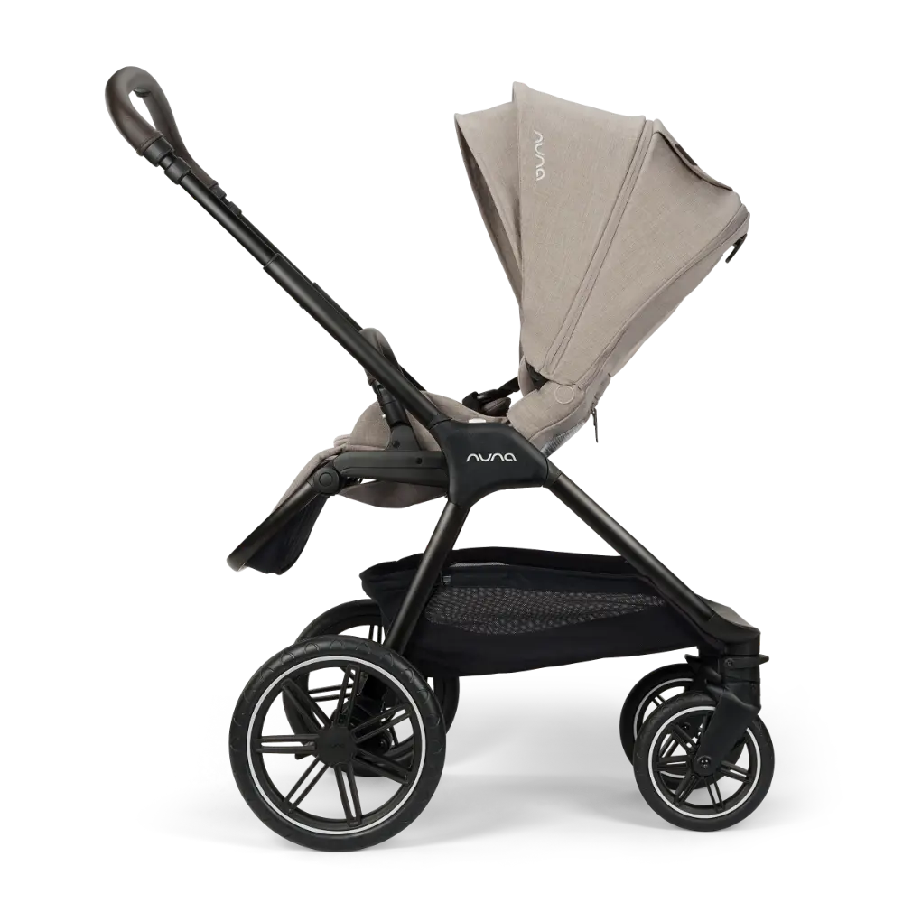 Nuna TRIV Lx Reversible Seat Stroller with Flat Recline|Height Adjustable Handle Bar|All Terrain|All Wheel Suspension|Big Rear Wheel|One Hand Fold|Rain Cover & Post Adaptors|0 to 4Y (Upto 22Kg)-Chateau