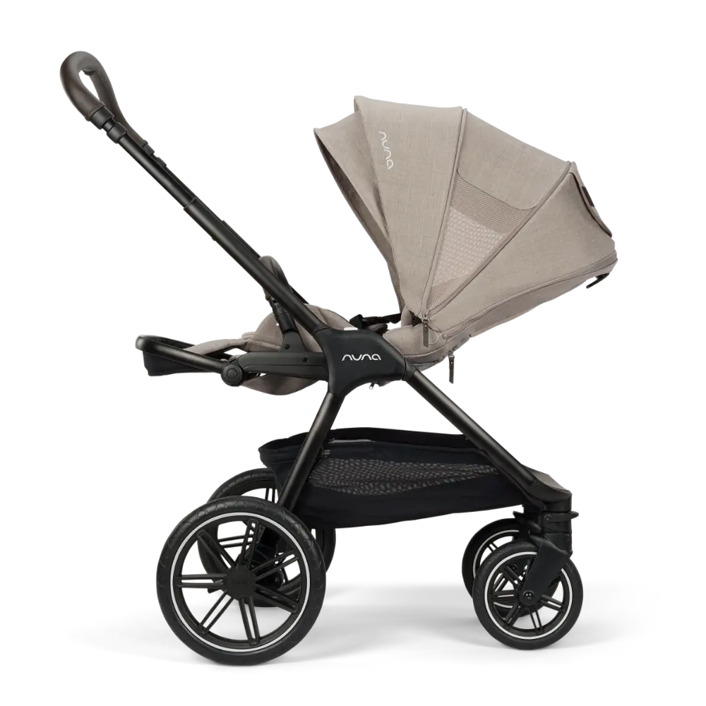 Nuna TRIV Lx Reversible Seat Stroller with Flat Recline|Height Adjustable Handle Bar|All Terrain|All Wheel Suspension|Big Rear Wheel|One Hand Fold|Rain Cover & Post Adaptors|0 to 4Y (Upto 22Kg)-Chateau