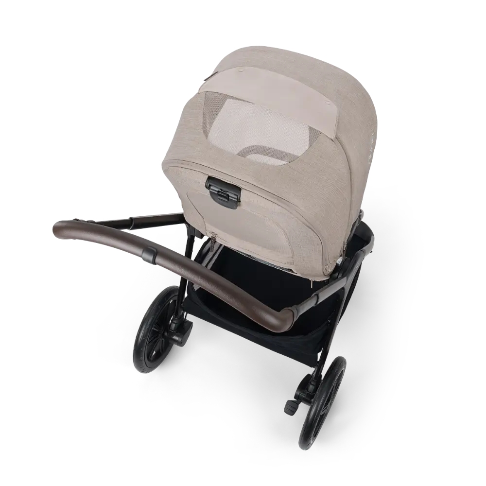 Nuna TRIV Lx Reversible Seat Stroller with Flat Recline|Height Adjustable Handle Bar|All Terrain|All Wheel Suspension|Big Rear Wheel|One Hand Fold|Rain Cover & Post Adaptors|0 to 4Y (Upto 22Kg)-Chateau