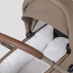 Silver Cross Breez Reversible Carry Cot Flat Recline|Height Adjustable Seat|Easy Fold|Rain Cover |0 to 6MY |Upto 9Kg - Champagne