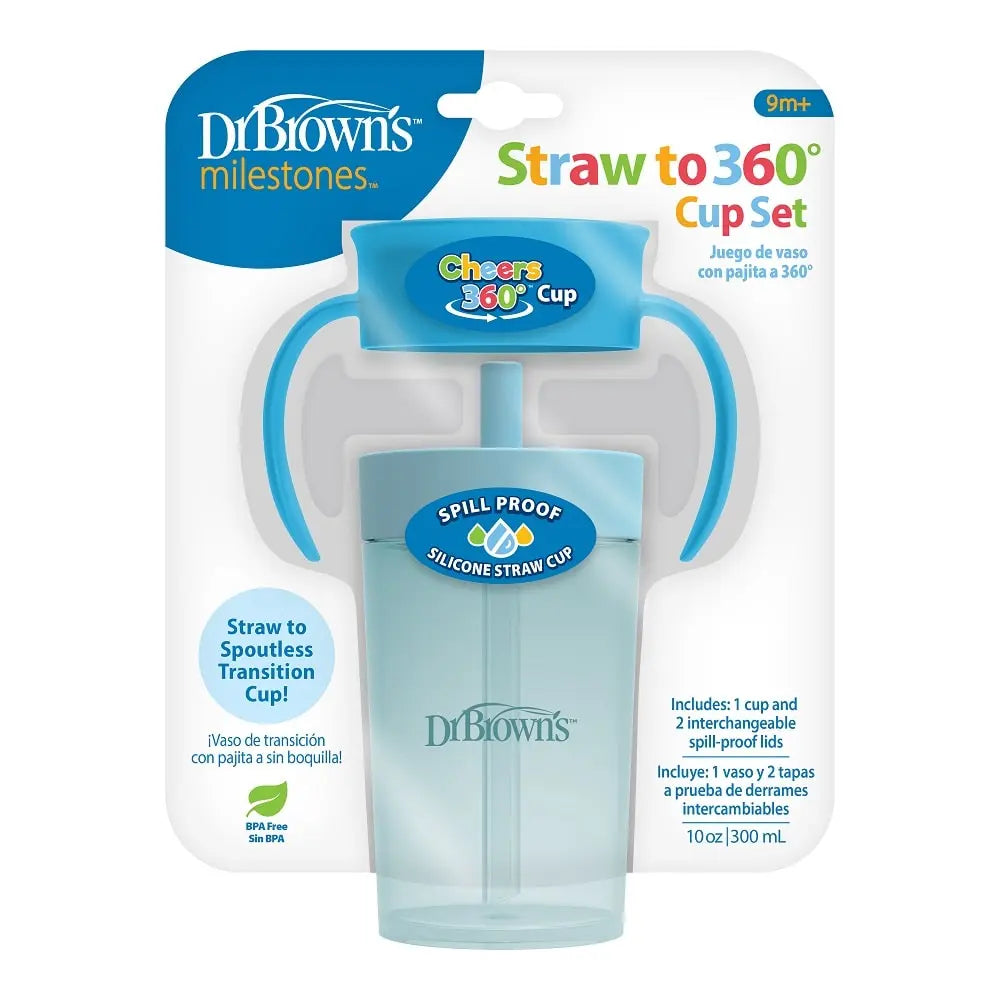 Dr. Brown's Straw to 360 Cup Set, Ocean Blue, 1-Pack