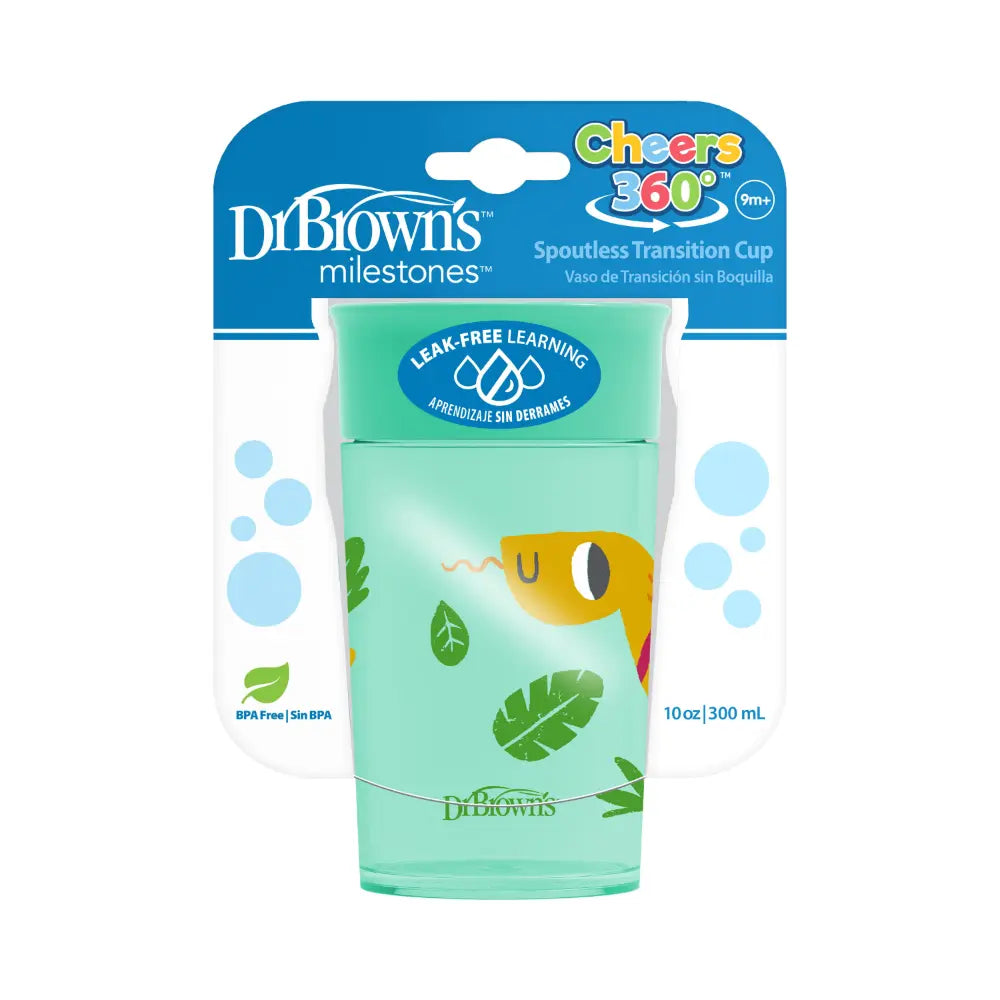 Dr. Brown's Smooth Wall Cheers360™ Cup, 10 oz/300 mL, Green Design (9m+), 1-Pack (TC01095)