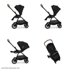 Nuna TRIV Next Reversible Seat Stroller with Flat Recline|Height Adjustable Handle Bar|All Terrain|All Wheel Suspension|One Hand Fold|Rain Cover & Post Adaptors|0 to 4Y (Upto 22Kg) - Caviar