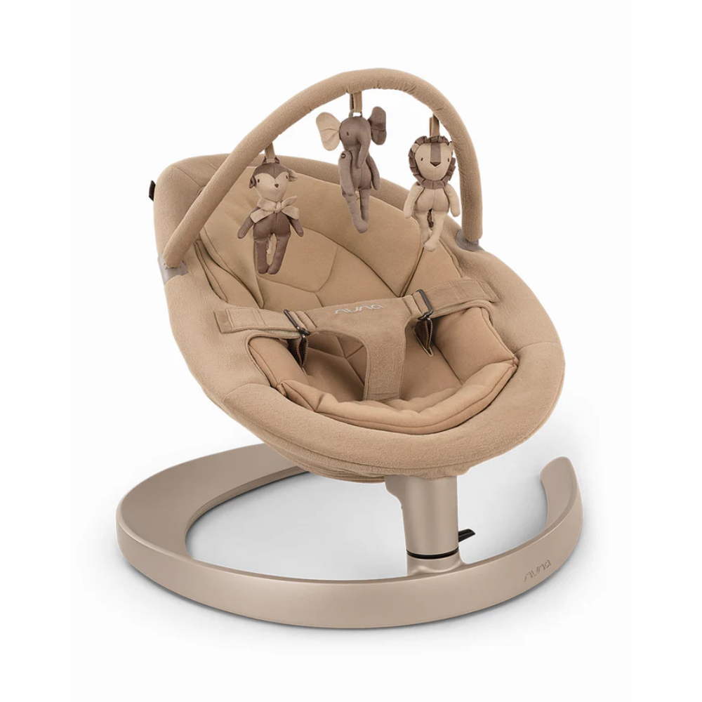 Nuna Leaf Grow Baby Bouncer|Sleek Design|Rock Solid Base with Motion Lock|3 Ergonomic Recline Positions|New Born to 60 kg - Teddy