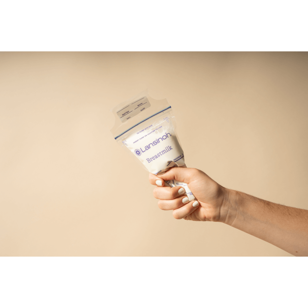 Lansinoh Breast Milk Transparent Storage Bags - Breastmilk Pouches For Fridge or Freezer Use, Pre-sterilized, Reinforced Double Sealed Side, Double Zipper For Ultimate Protection
