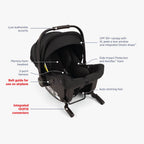 Nuna Pipa Urbn Ultra Lightweight Infant Car Seat|TUV Aircraft Certified|Baseless Install with Build in ISOFIX|0-18 Months|Upto 13Kg - Caviar