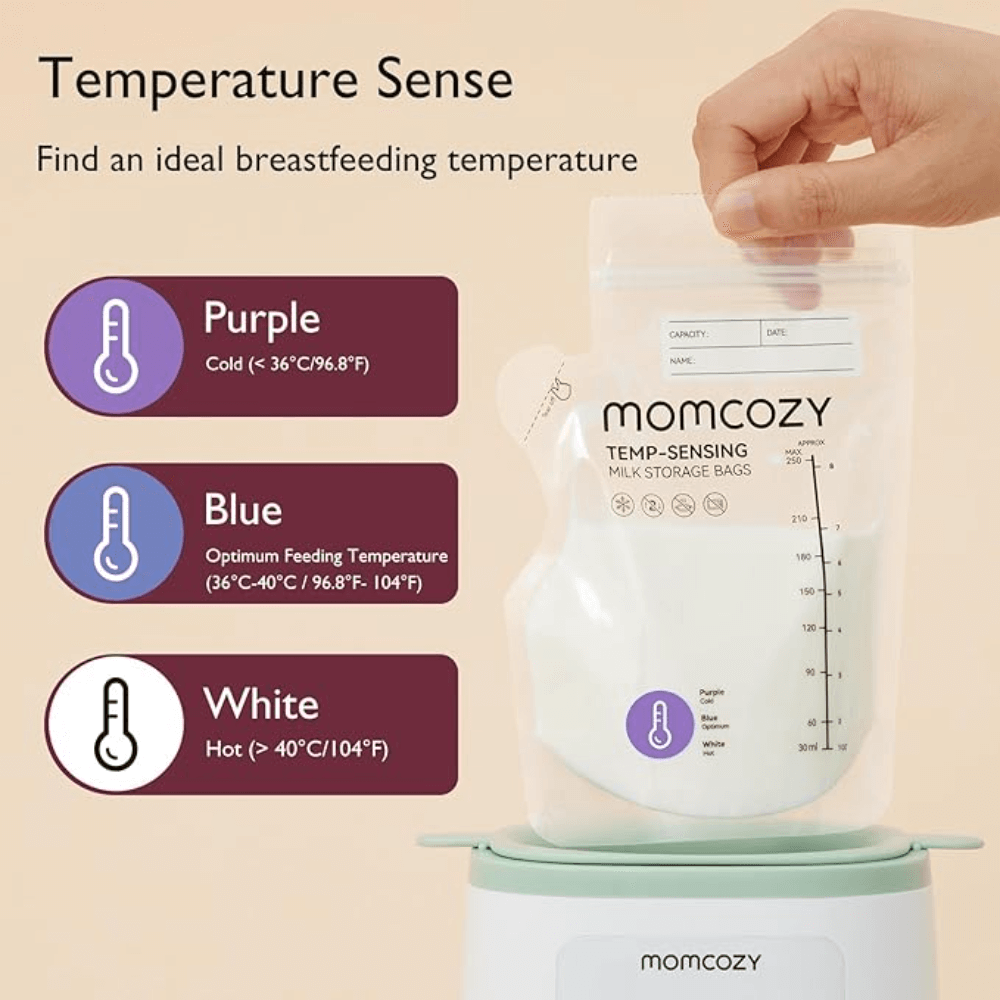 Momcozy Spout Breast Milk Storage Bags – 120 pcs (Transparent)