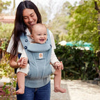 Ergobaby Omni Breeze Baby Carrier - Lightweight Newborn to Toddler Carrier with Breathable Soft Mesh, Enhanced Lumbar Support,  Adjustable Waistbelt & Cross Straps, Privacy Hood, 4 Carry Positions, 3-20Kgs, Birth - 4 Years, Slate Blue