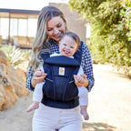 Ergobaby Omni Breeze Baby Carrier - Lightweight Newborn to Toddler Carrier with Breathable Soft Mesh, Enhanced Lumbar Support,  Adjustable Waistbelt & Cross Straps, Privacy Hood, 4 Carry Positions, 3-20Kgs, Birth - 4 Years