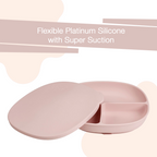 B.Box Silicone Divider Suction Plate with Lid - Non-Slip Base & Leakproof Lid for Fuss-Free Mealtimes