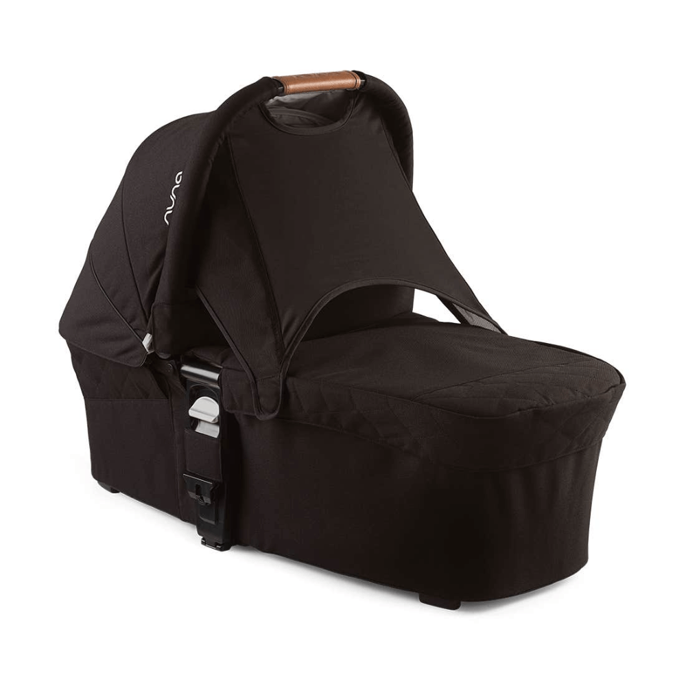 Nuna Mixx Next Carry Cot-Protective UPF 50+ Canopy-Compact Flat Fold-Non Slip Feet-For 0M+ (Upto 9 Kg) - Caviar