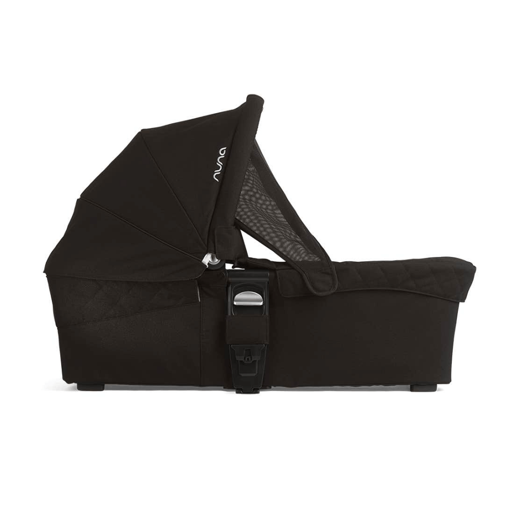 Nuna Mixx Next Carry Cot-Protective UPF 50+ Canopy-Compact Flat Fold-Non Slip Feet-For 0M+ (Upto 9 Kg) - Caviar